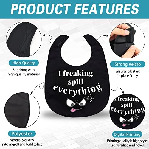 Funny Adult Bibs for Eating Man Women Elderly, Washable Clothing Protectors Bib for Adults Senior Citizens