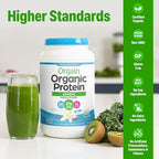 Orgain Organic Vegan Protein Powder + Greens, Vanilla Bean - 21g Plant Based Protein, Gluten Free, Dairy Free, Lactose Free, Soy Free, No Sugar Added, With Iron & Prebiotics for Gut Health - 1.94lb