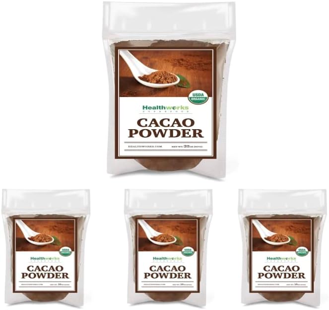 Healthworks Superfoods Organic Cacao Powder - 80 Oz / 5 Lb - Cocoa Chocolate Substitute - Rich Chocolate Flavour - Sugar-Free, Keto, Vegan & Non-GMO - Peruvian Bean/Nut Origin - Antioxidant Superfood - Packaging May Vary