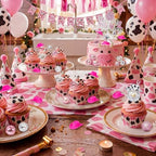 Teenyyou 41 Pcs Cowgirl Cupcake Topper Disco Ball Cake Pick Cowgirl Hat Boot Cake Decoration for Western Girl Birthday Disco 1970s Theme Baby Shower Party Favor Supplies (Pink and Sliver)