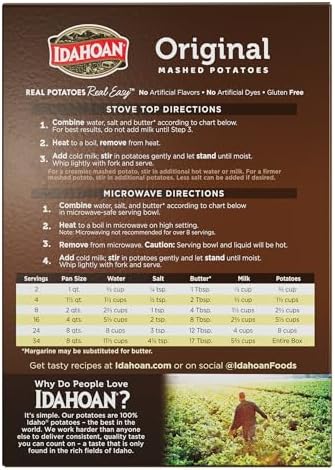Idahoan Original Mashed Potatoes, Value Size 26.20 oz (pack of 8)