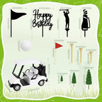 21 Pack Golf Cake Decorations Set with Golf Cart Toy Flag Golf Ball Green Tree, Golf Birthday Cake Toppers for Golf Theme Birthday Party Decoration Supplies
