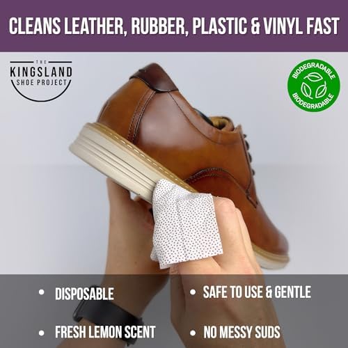The Kingsland Shoe Project Premium Shoe Cleaning Wipes- Pack of 20 Individually Wrapped Eco-Friendly Shoe Wipes- Removes Dirt & Stains, Ideal For Leather, Rubber & Mesh- Travel Friendly