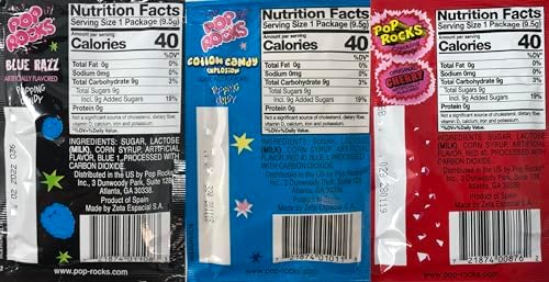 Pop Rocks Candy Variety Pack Popping Candy - Pop Rocks Bulk Candy, Nine Different Flavors Bulk Popping Candy (36 Count)