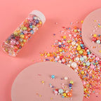 Kasvan Mixed Pearl Sugar Sprinkles - Edible Candy Pearls 130g/4.58 Oz, Mix Size, Baking Cake Decorations, Ice Cream Toppings and Cookie Decorating, Wedding Party Chirstmas Supplies