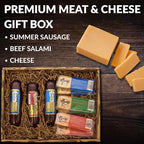 Gift Basket Village Classic Meat and Cheddar Cheese Gift Box - Gourmet Birthday Gifts for Men, Charcuterie Boards, Premium Artisanal Selection for Meat Lovers, Ideal for Holiday & Corporate