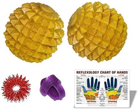 Wooden Hand/Foot Pointed Acupressure Ball Massager Set of 2 Pcs