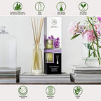 Reed Diffuser with Natural Essential Oil Lavender 3.4 Fl Oz - Lavanda Diffuser - Scented Reed Diffuser - Gift Set w/Bamboo Sticks - Best for Aromatherapy - Home - Office - Fitness