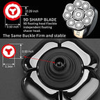 9 Blades Head Shaver Men's Electric Shaver Replacement Heads Universal Replacement Blade Head Electric Razor for Men (9D Silvery)
