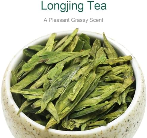 FullChea - Longjing Tea - Dragonwell Tea - Chinese Green Tea Loose Leaf - First Grade - Natural Lung Ching Dragon Well - 8oz / 226g