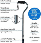 SkyMed Sky Med Aluminum Lightweight Bariatric Heavy Duty Cane-600lbs Weight Capacity,1.3 lbs., Soft Handgrip, Carrying Strap, Offset Handle, (Slate Gray)