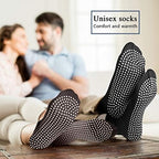 Geyoga 5 Pairs Non Slip Socks for Men Women Grip Socks with Cushion Unisex for Yoga Pilates Barre Home Workout