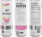 CELSIUS Fizz Free Pink Lemonade, Sugar Free Energy Drink, 12 Fl Oz (Pack of 12)