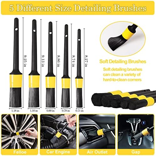 TTRCB 27Pcs Car Detailing Kit, Car Detailing Brush Set, Auto Detailing Drill Brush Set, Car Detailing Brushes, Car Wash Kit, Car Accessories, Car Cleaning Tools Kit for Interior, Exterior, Wheels