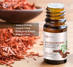 Sandalwood Essential Oil - 100% Pure Organic Natural Plant (Santalum Album) Sandalwood Oil for Diffuser, Aroma, Skin, Meditation, Massage - 0.33oz