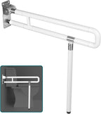 INNOLIFE Handicap Grab Bars Rails, 29.5 Inch Foldable Toilet Grab Bar Flip Up Safety Rails Anti-Slip Grip Shower Assist Aid Safety for Elderly Pregnant Women Disabled Bar, White