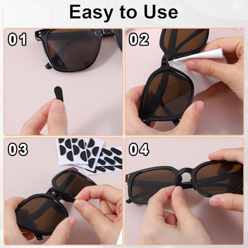 48 Pairs Soft Foam Nose Pads for Eyeglasses, Glasses Non Slip Replacement Nose Pads Soft Cushion, Self-Adhesive Eyeglasses Noses Cushion Pad for Glasses, Sunglasses (Black)