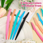 100 Pcs Eyebrow and Face Razors for Women and Men, Multi-Color Facial Shavers with Protective Covers, Safe for Beginners