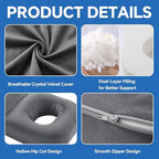 HOMBYS Extra Long BBL Pillow After Surgery for Sleeping & Sitting, Brazilian Butt Lift Pillow with Extended Back Support, BBL Chair with Hole, Mixed Filling (High-Density Foam + Soft Shredded Fill)