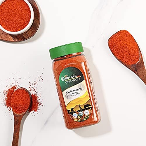 Dwaraka Organic - Chili Powder, 7oz, Healthy, Organic, Non GMO, All Natural