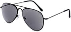 Sun Full Lens Reading Glasses Readers Sunglasses Classic Outdoor Aviator Sports Steel Stainless Black Frame Temple Unisex