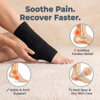 Achilles Tendon Heel Protector Compression Padded Sleeve Socks Achilles Heel Sleeve with Silicone Heels Protector Cushion Pad Ankle Support Sock for Women Men Everyday Use 1Pair