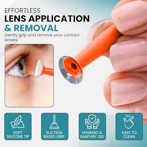 Sports Vision's 3 Pieces Orange Contact Hard Lens Only Suction Holder Inserter/Remover Prosthetic Eyes & Scleral Lenses