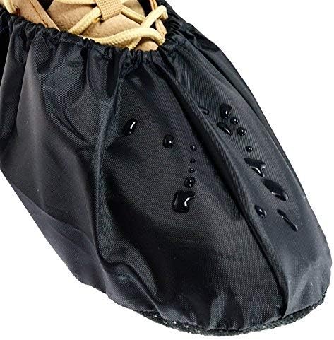 Reusable Boot & Shoe Covers Water Resistant Non Skid and Washable for Real Estate Contractors to Keep Floors Carpets Footwear and Rooms Clean - 5 Pairs (Large, Black)