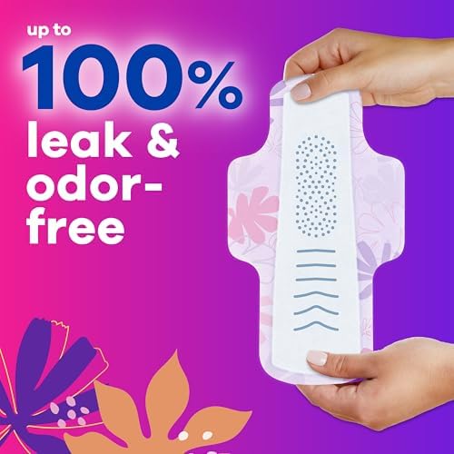 Always Radiant Feminine Pads for Women, Flexfoam Pads with Wings, Size 1, Regular Absorbency, Lightly Scented, 90 Count (3 Packs of 30)
