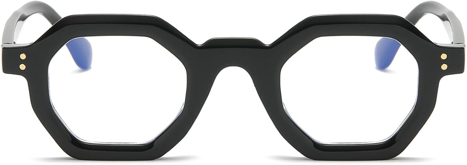 helena Retro Polygon Round Design Reading Glasses For Men Women Blue Light Blocking Computer Readers UV400