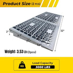 Modular Threshold Ramps for Doorways, 2'' Rise Wheelchair Ramps for Home Steps, 3000 Lbs Load Capacity Detachable Solid Plastic Entry Door Ramps for Wheelchairs and Cars, 2 PCS