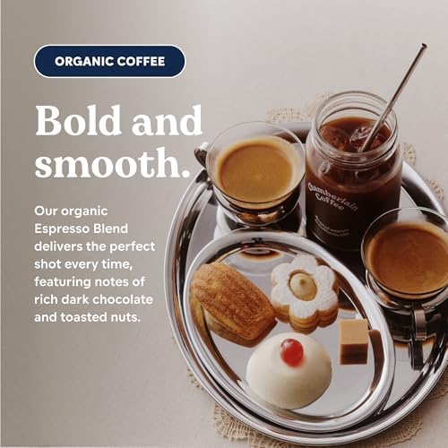Chamberlain Coffee Organic Espresso Dark Roast Coffee Blend - Whole Bean Specialty Coffee - Smooth & Balanced w/Dark Chocolate, Roasted Peanuts, Freshly Roasted - Perfect for Easy Mornings - 10 Oz