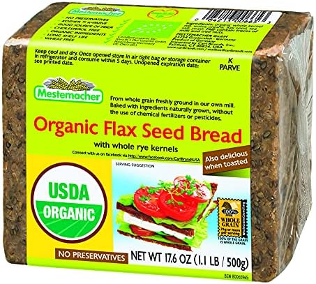Organic Flax Seed Bread, 17.6 oz, pack of 3