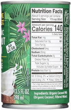 Native Forest Organic Coconut Milk Unsweetened - Unsweetened Coconut Milk Canned & Organic, Simple, Vegan, Gluten Free, Non-GMO, No Guar - 13.5 Fl Oz (Pack of 1)
