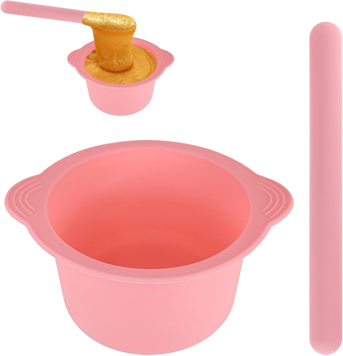 1 Pack Silicone Wax Warmer Liner with Spatula Sticks, Reusable Silicone Waxing Bowl, Wax Pot Liner for Hair Removal (1)