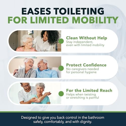 FreedomWand Multipurpose Toilet Aids - Wiping Aid Toileting for Women & Men, Butt Wiper Tool, Toilet Assist Device and Paper Extender, Ideal for Elderly, Disabled and Post Surgery Use - 14.5" Inch