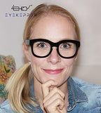 Eyekepper Large Frame Glasses for Women Reading - Oversize Reading Eyeglasses Readers - Black +1.75