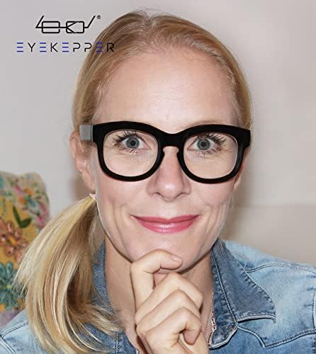 Eyekepper Large Frame Glasses for Women Reading - Oversize Reading Eyeglasses Readers - Black +4.00