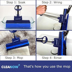 OneTouch GO! Floor Cleaner, Wring Mop, Cleaning Tool with Wringing Function - Sponge mop for Cleaning Floors- with PVA Sponge and Stainless Steel mop Handle