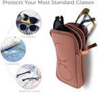 Double Glasses Case Neoprene Pouch Soft Eyeglass Sunglasses Cases With Cleaning Cloth