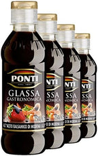 Ponti: Gastronomic Glaze with Balsamic Vinegar of Modena PGI * 8.8 Ounce (250gr) Packages (Pack of 4) * [ Italian Import ]