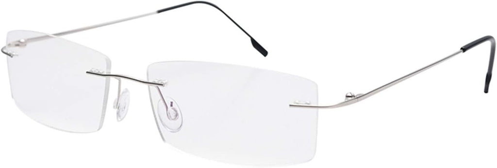 Fuisetaea Rimless Reading Glasses Lightweight Titanium Readers Eyeglasses Men Women