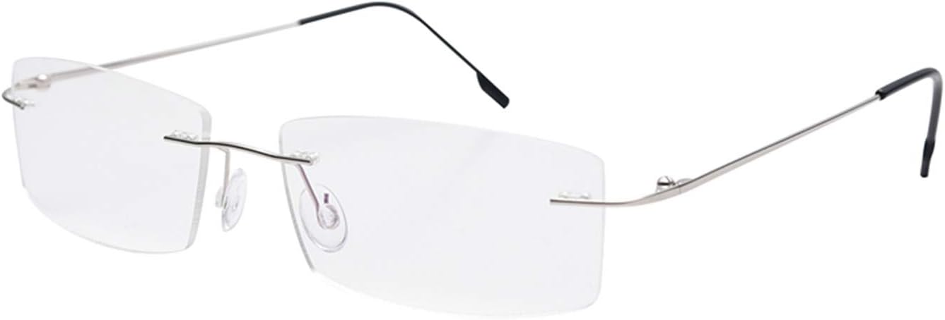 Fuisetaea Rimless Reading Glasses Lightweight Titanium Readers Eyeglasses Men Women