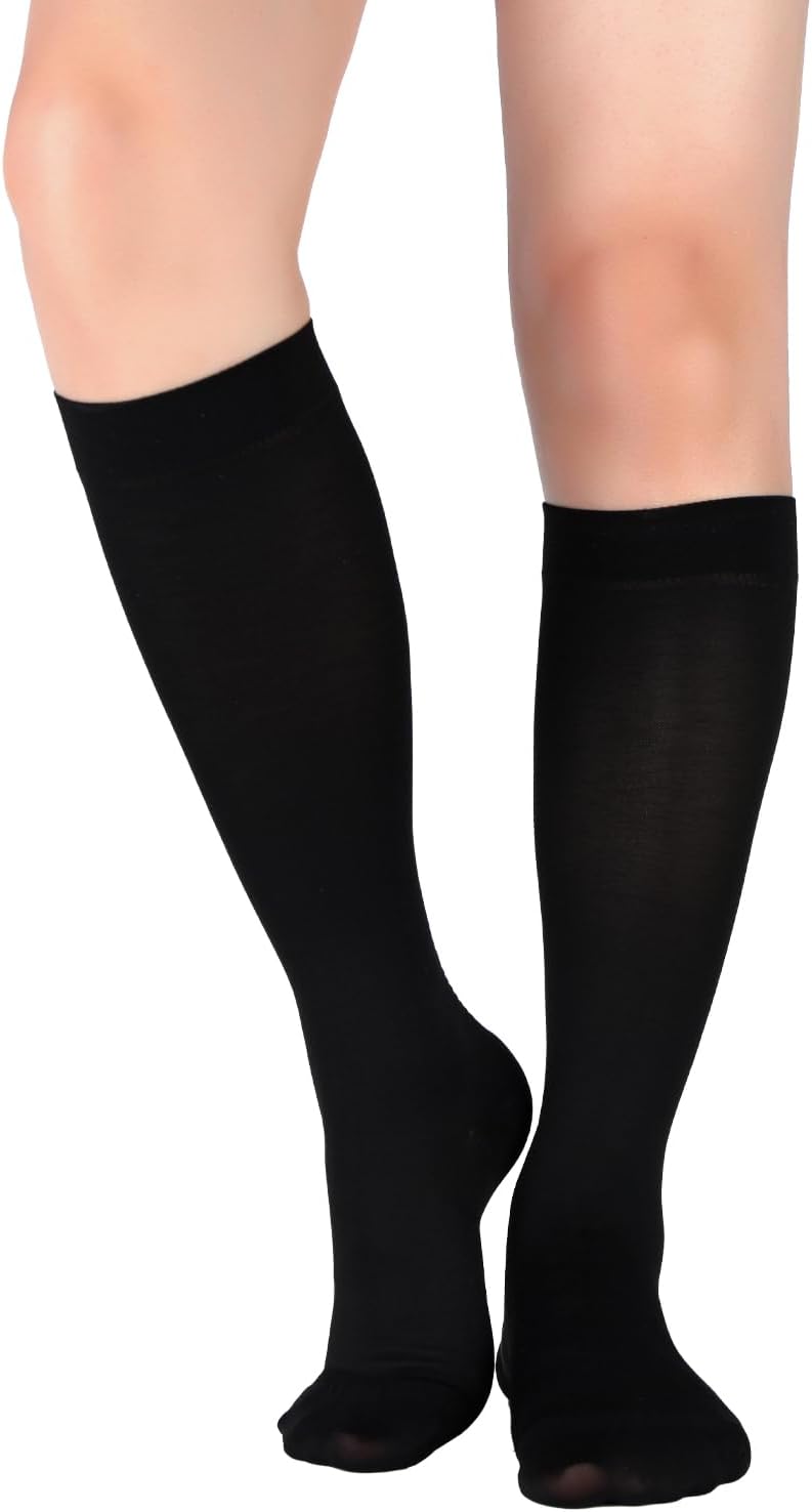 +MD 15-20 mmHg Medical Compression Socks for Men/Women, Lightweight Opaque Knee High Support Stockings