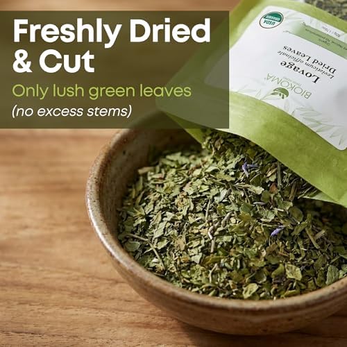 Biokoma Organic Lovage Dried Leaves 50g 1.76oz Pure Cut Herb Levisticum officinale USDA Organic Herbal Tea Digestion & Urinary Health Resealable Moisture Proof Pouch No Preservatives No GMO Kosher