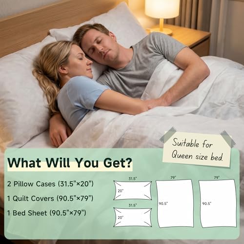 Disposable Bedding Set 2 Pack, Queen Size Portable Bed Sheets Set for Travel, Includes Flat Sheet, Duvet Cover and Pillowcases, Lightweight Disposable Bed Sheets for Hotel and Business Trips