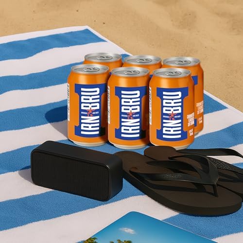 IRN-BRU Original Scottish Sparkling Soda, Citrus Flavored Carbonated Drink - Sparkling Flavored Soft Drink, 32 Flavor Recipe, 11.1 fl oz Cans, Pack of 6