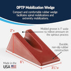 OPTP Mobilization Wedge – Compact and Comfortable Wedge for Spine and Extremity Mobilizations – 1” Molded Groove and Non-Slip Rubber Design