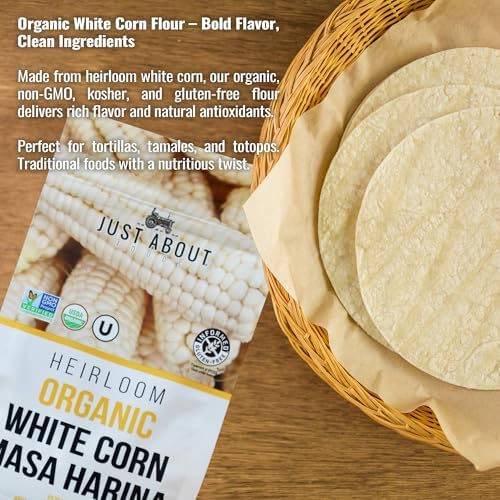 Just About Foods Organic Heirloom White Corn Masa Harina 1lb