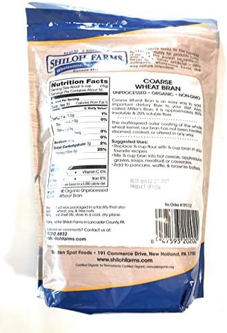 Shiloh Farms - Organic Unprocessed Coarse Wheat Bran - 32 Ounce